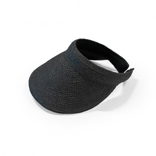 Straw Sun Visor - Black