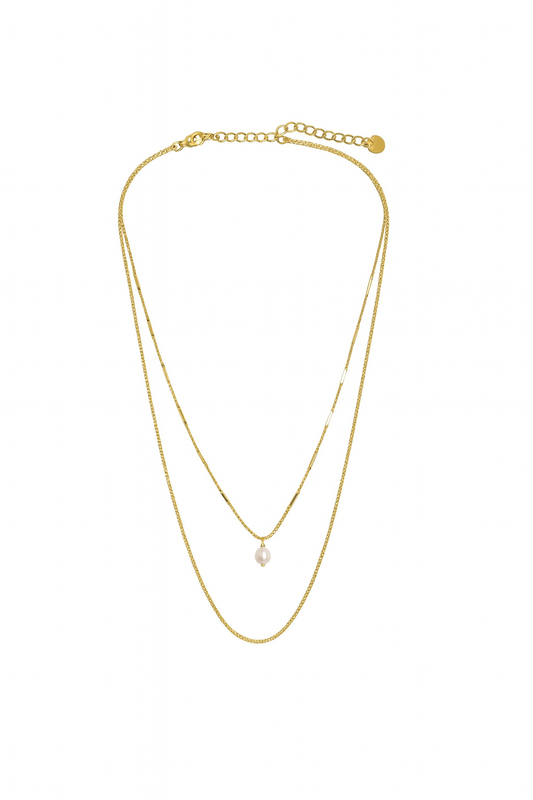 Chin and Pearl Necklace