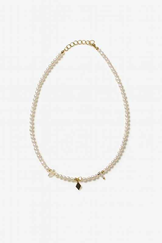 Rachel Pearls and Diamond Necklace