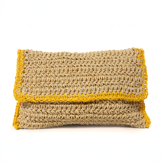 Mia's Straw Wallet - Yellow